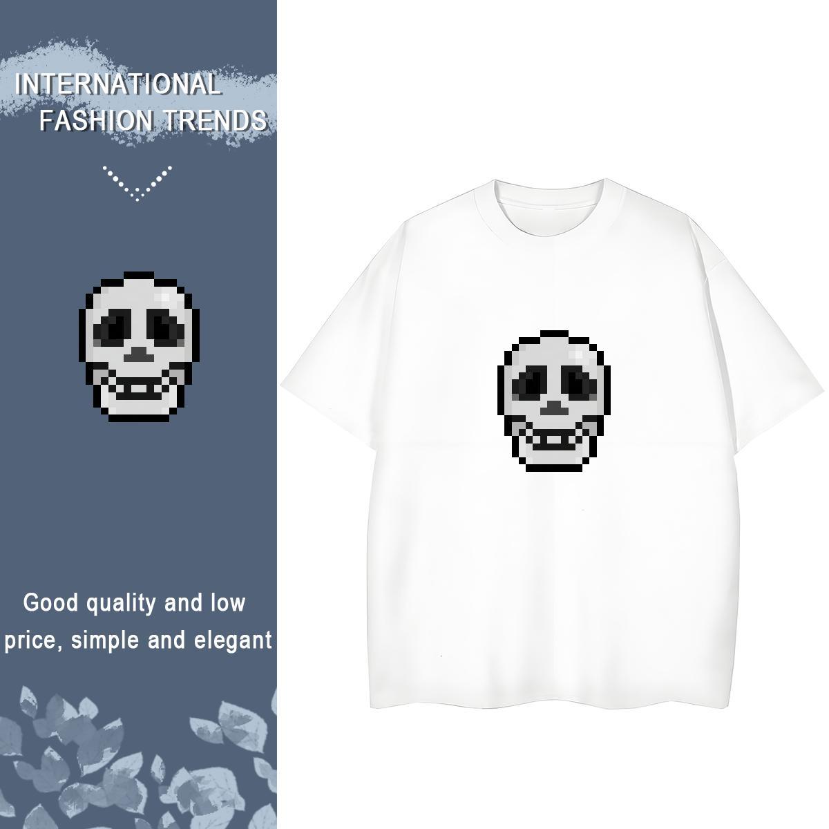 Fashion New Women T Shirts 100% Cotton 230g Round Neck Short Sleeve Summer Casual skull Women Tshirts High quality Anime Print Tops Tees