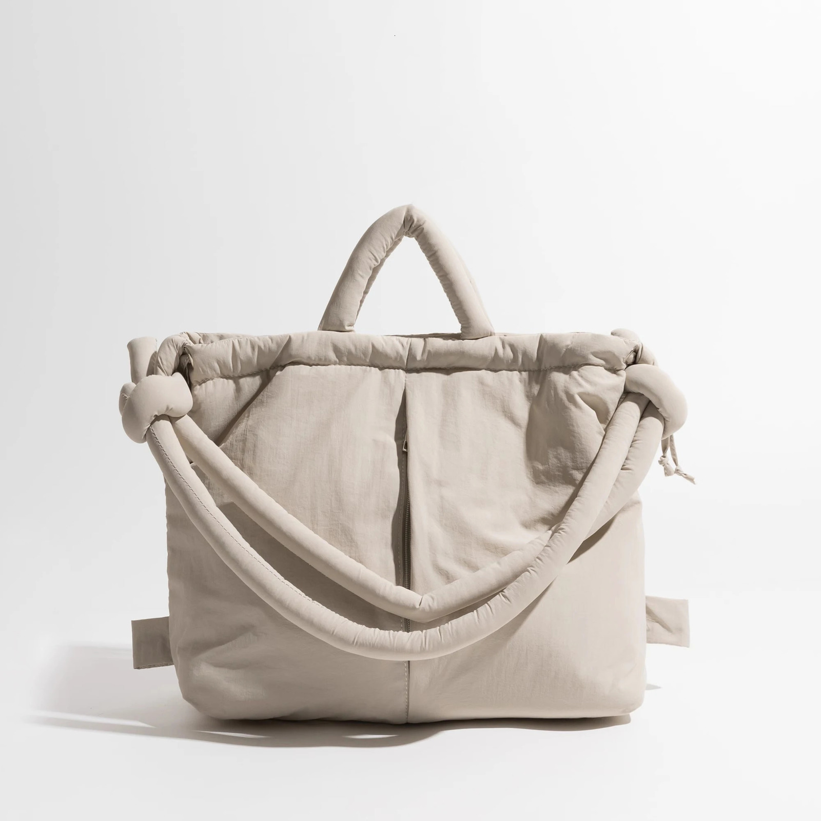 Casual nylon padded tote bag soft puffer women shoulder crossbody bags Simple Vintage large capacity handbags 2023 241011