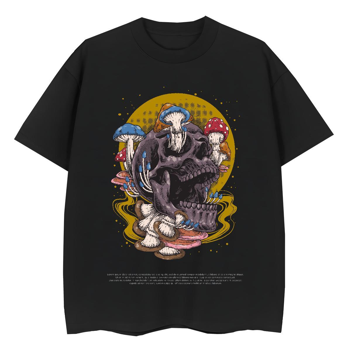 Custom T-Shirts 230g Cotton Breathable Crew Neck Home Outdoor skull Woman Tshirt Popular White Plus Size Top Tees