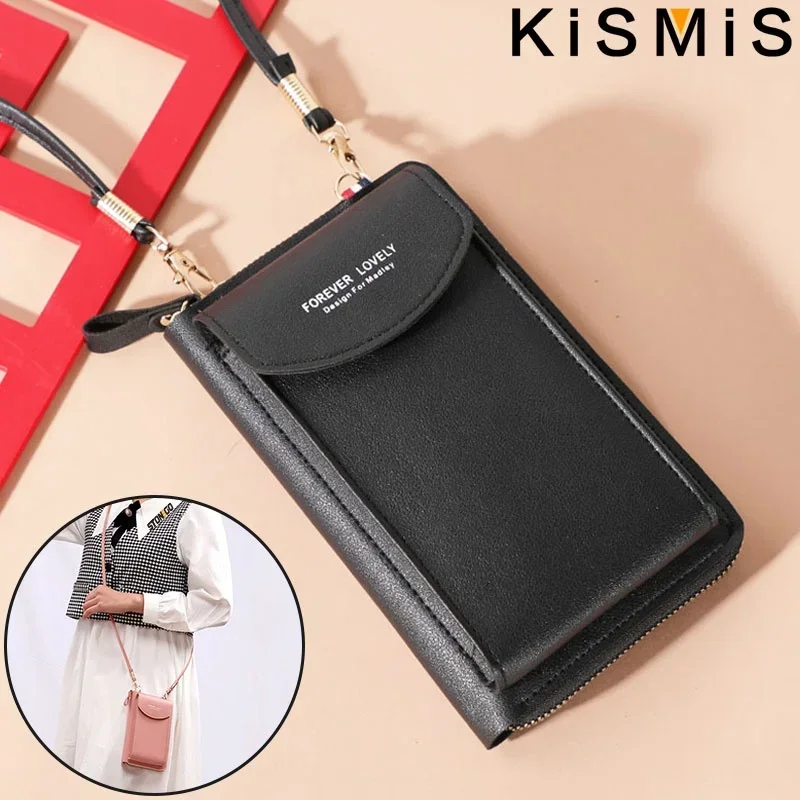 Wallet ladies twill PU multifunctional mobile phone clutch bag ladies wallet large capacity travel card holder passport case