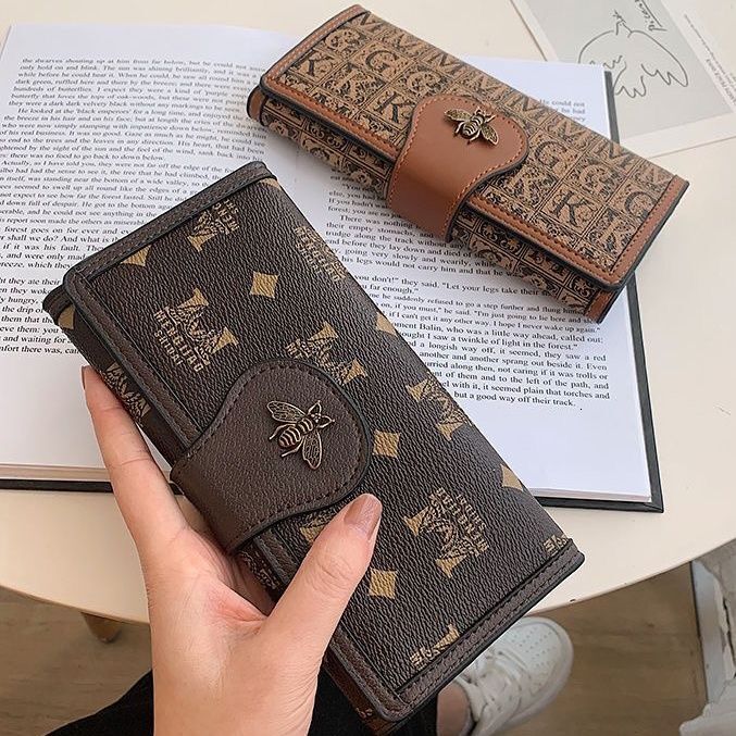 Women's 2024 New Style Designer Wallet Large Capacity Long Bee High Appearance Short Multi Card Handbag