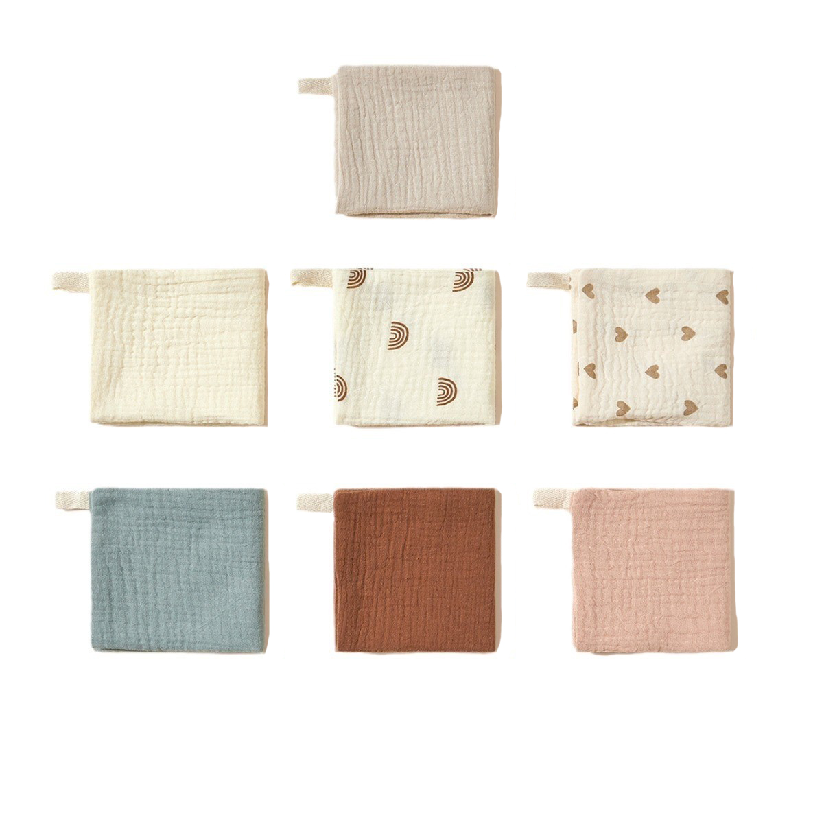 Cotton Babies Face Towel Square Handkerchief High-Absorbent Baby Salvial Towel Feeding Bib Burp Cloth 25x25cm