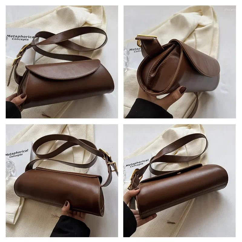 Totes Shoulder Bag For Women Adjustable Wide Strap Retro Underarm Simple Color Handbag Shopper Purse Fashion Crossbody Bags fashionable item zhanyishe