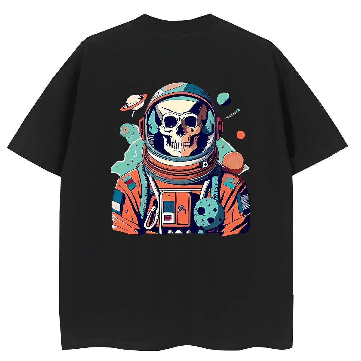 Stylist T-Shirts 230g 100% Cotton O Neck Short Sleeves Sports Street Wear spaceman Tshirt for Man Woman Brand Plus Size Cartoon Tees