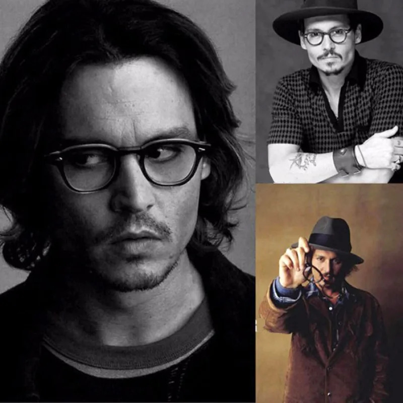 Johnny Depp Eyeglasses Men Spectacle Frame Lemtosh Style Glasses Transparent Lens Computer Male Round Vintage 241014