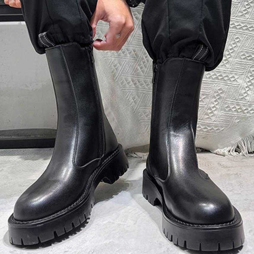 Martin Boot Ankle Boots Mens New Autumn And Winter Thick Soled Thin Chimney Boots Chelsea Short Boots Fashion Boots 240927