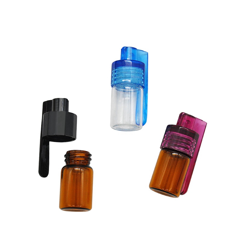 Acrylic glass Bottle Case Containers Kit With Spoon Lid Portable Pocket Durable Mix Color Saver Jar bottles