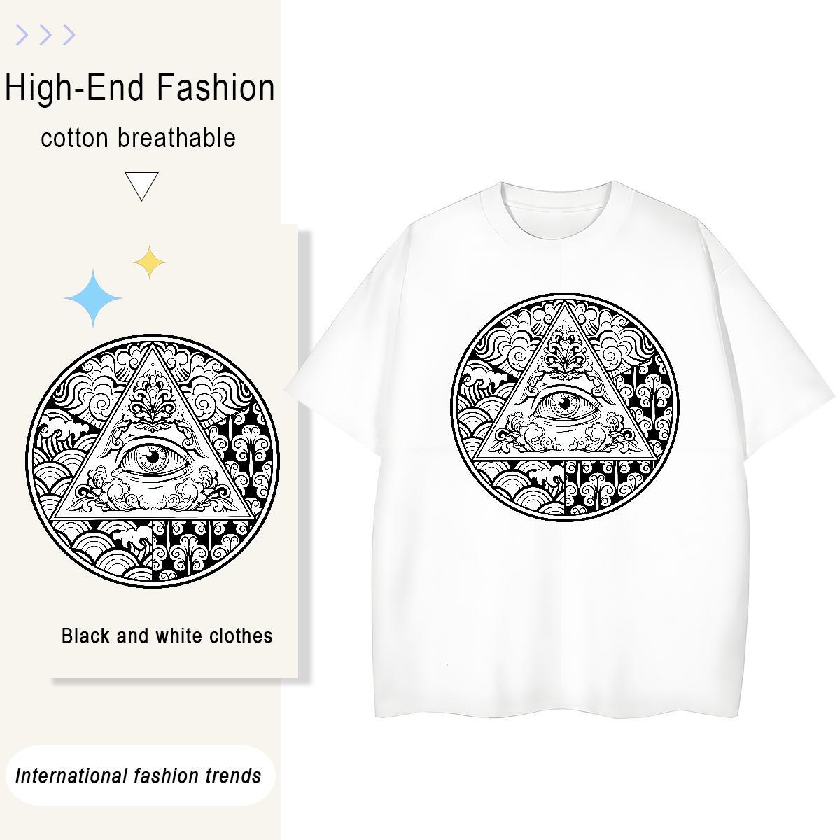 Fashion Casual T Shirts Women 230g Pure Cotton Crew Neck Casual Beach eye of the devil Woman Tshirt Designer Nice DIY Anime Printed Tees