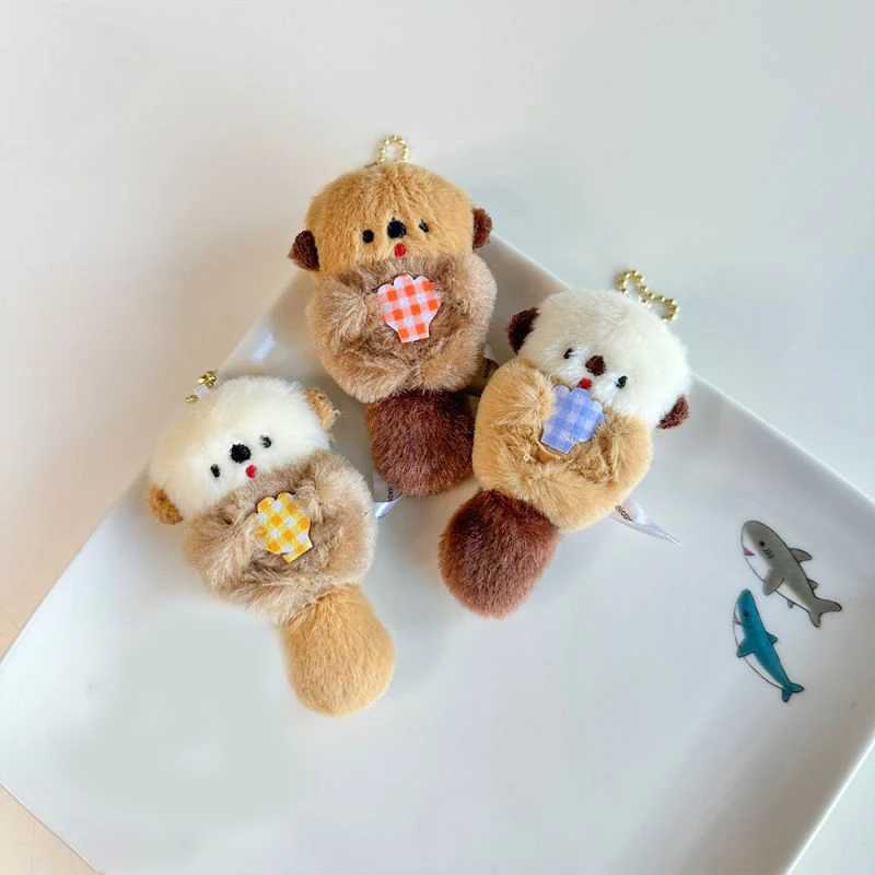 Cute Otter Series Mini Plush Doll Keychain for Bag Pendant Gift Kawaii Fur Otter Animal Doll Filling Keychain Wholesale Y241014