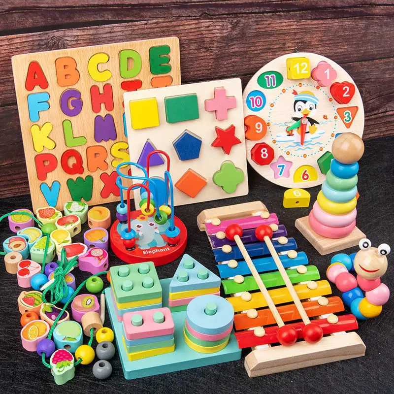 Intelligence toys Montessori wooden toys for 3 years boys and girls baby development games childrens education and learning toys for 12 years H241011