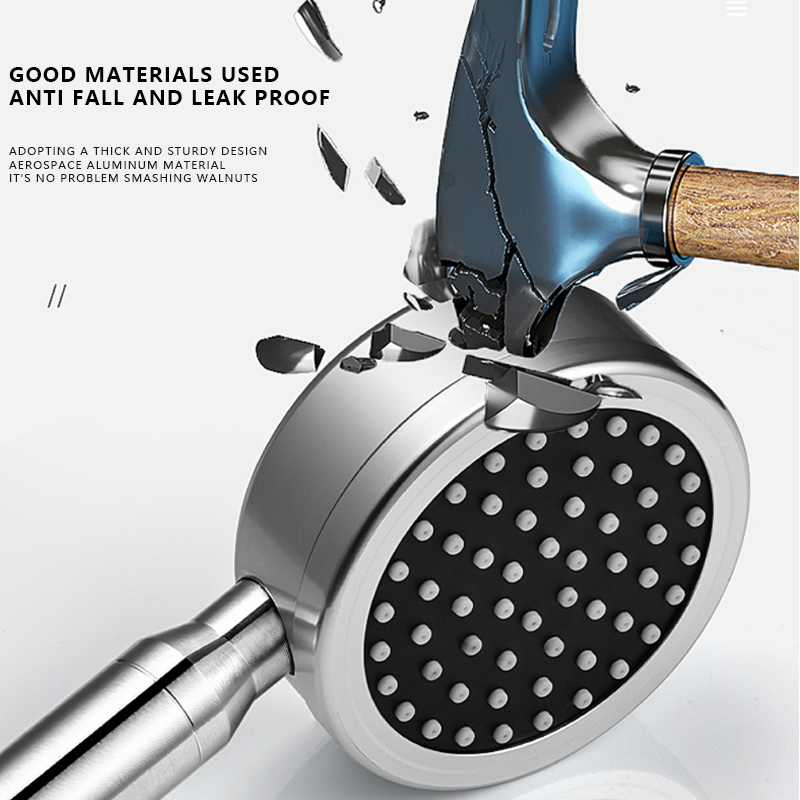 Space aluminum pressurized filter shower head shower bath faucet bathroom rain shower bar pressurized shower head