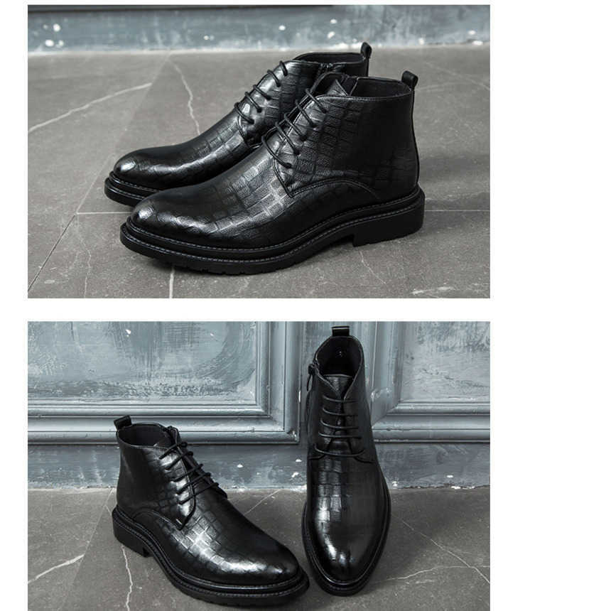 Martin Boot British Trendy Ankle Boots New Pointed Casual Leather Boots Business Mens Boots Short Boots Model Fashion Boots 240927