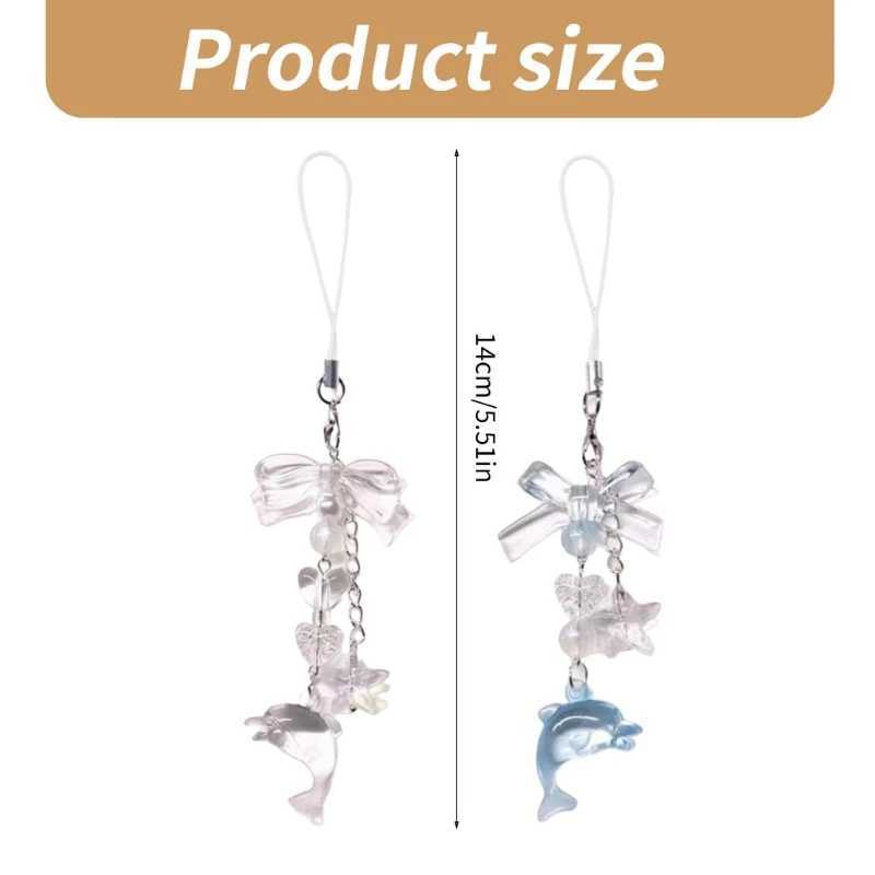 Fashion keychain dolphin bag pendant unique and elegant keychain accessories mobile phone charm gift wallet backpack Y241014