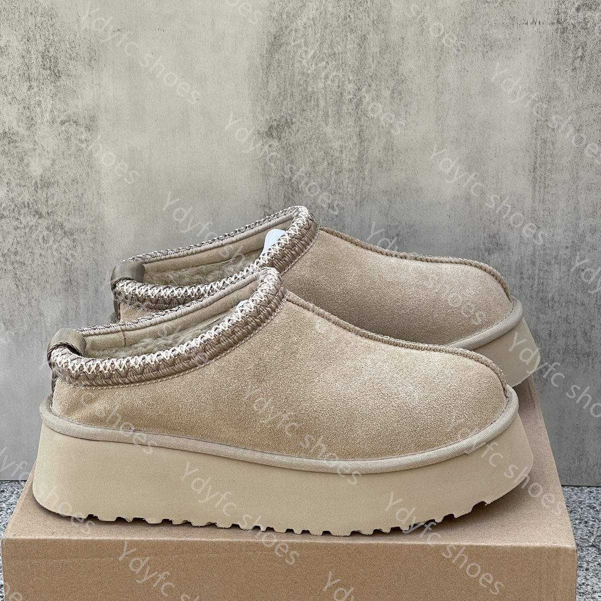 Tasman Slippers Chestnut Fur Slides Sheepskin Shearling Tazz New Mules Women Men Ultra Mini Platform Boot Slip-on Shoes Suede Upper Comfort Fall Winter Size 35-44