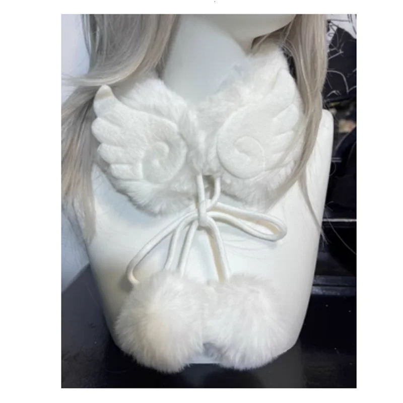 Angel Wings Mine Series Daily Plush Neckband Winter Warmth Scarf Subcultural COS Accessories Cute for Girl and Women 241009
