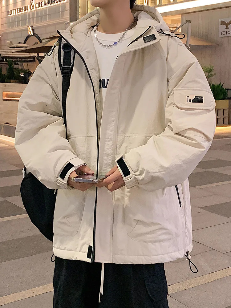 Winter Mens Parkas Korean Fashion Hooded Windproof Pad Jacket for Men and Women Thick Warm Jacket 241007
