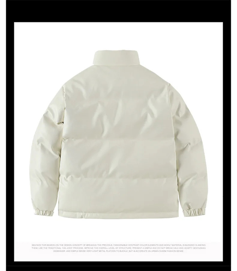 2023 Winter Mens Parka Jacket Cottonpadded PU Leather Casual Coats Slim Bomber Man Warm Puffy Cotton Clothes 241010