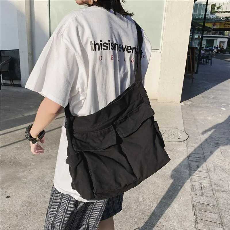 Womens retro handbag canvas youth shoulder bag messenger bag womens casual handbag cross body wallet M241014