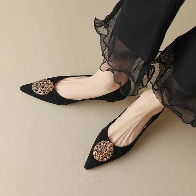 2024 summer new comfortable womens pointy shallow mouth casual high heelsLX241014