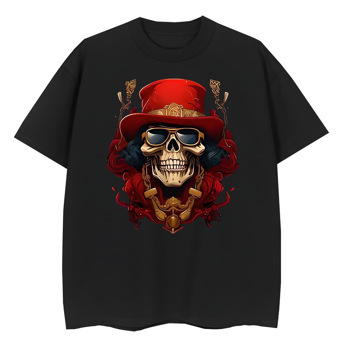 Fashion Casual T-Shirts for Women 230g Pure Cotton Breathable Soft Casual Beach skull Unisex Tshirts Free Shipping DIY Logo Wear