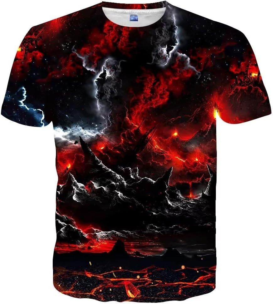 Mens T shirt Mens T shirt 3D Graphic Colorful Crew Neck Print Tee for Men Women and Youngs tee Casual tops summer casual fashion