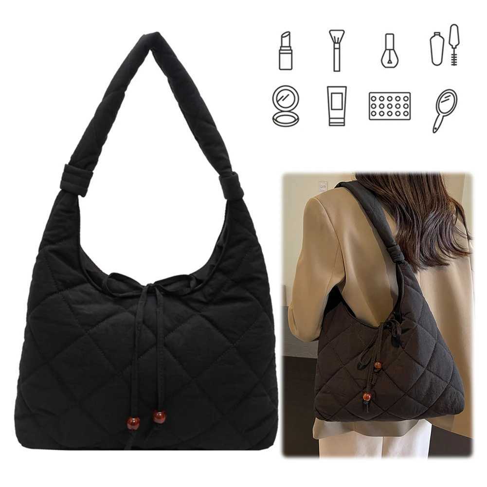 Shoulder Bag Nylon Large Capacity Puffer Tote for Ladies Quilted Casual Work Travel 241014