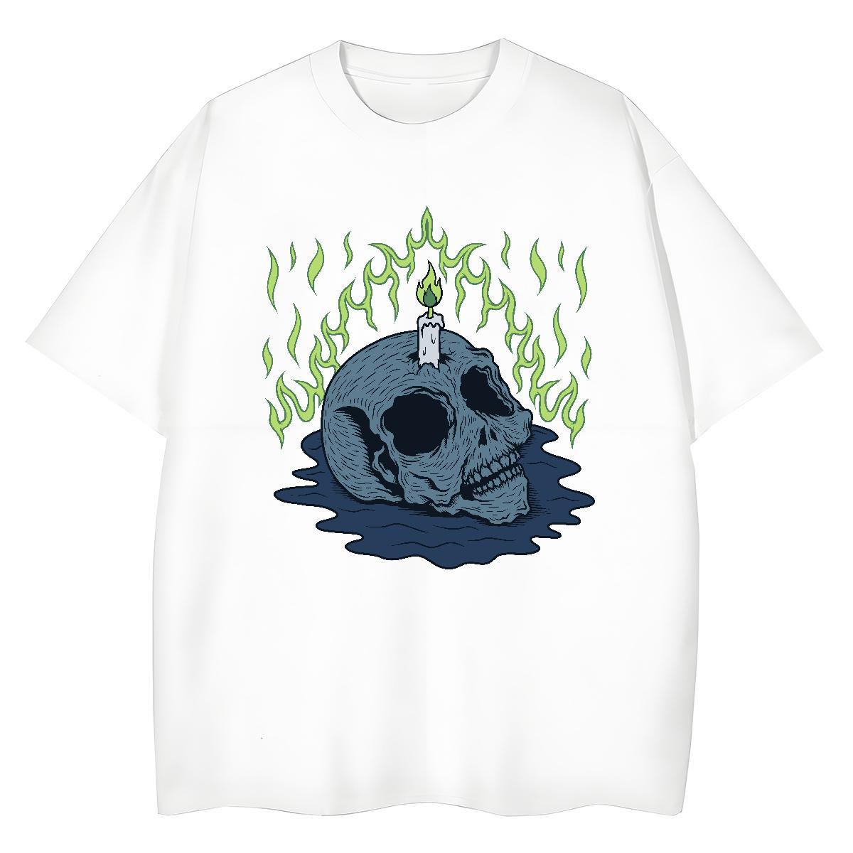 Stylist Women T Shirts 100% Cotton 230g Comfortable Spring Summer skull Couples T Shirts 5A Anime Oversized Top Shirts