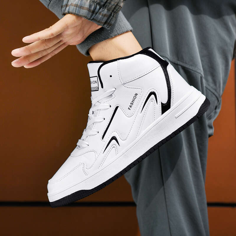 Brand Mens High-top Casual Boys Basketball Non-slip Tennis Comfortable Leather Sports Shoes Unisex Sneakers