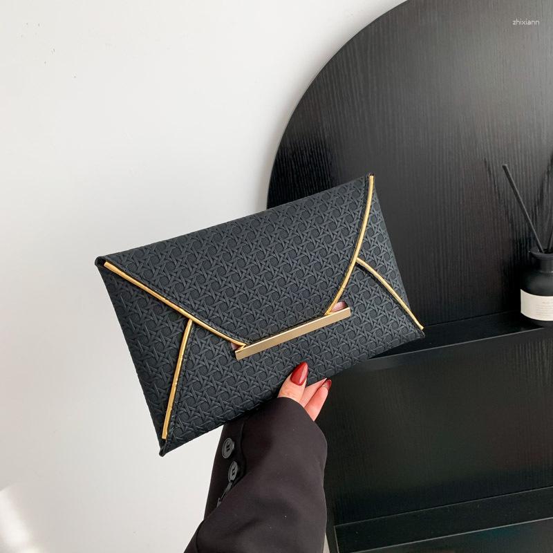 Clutch Bags European And American Fashion Pull Style Envelope Bag 2024 Solid Color Casual Simple Western Small Square