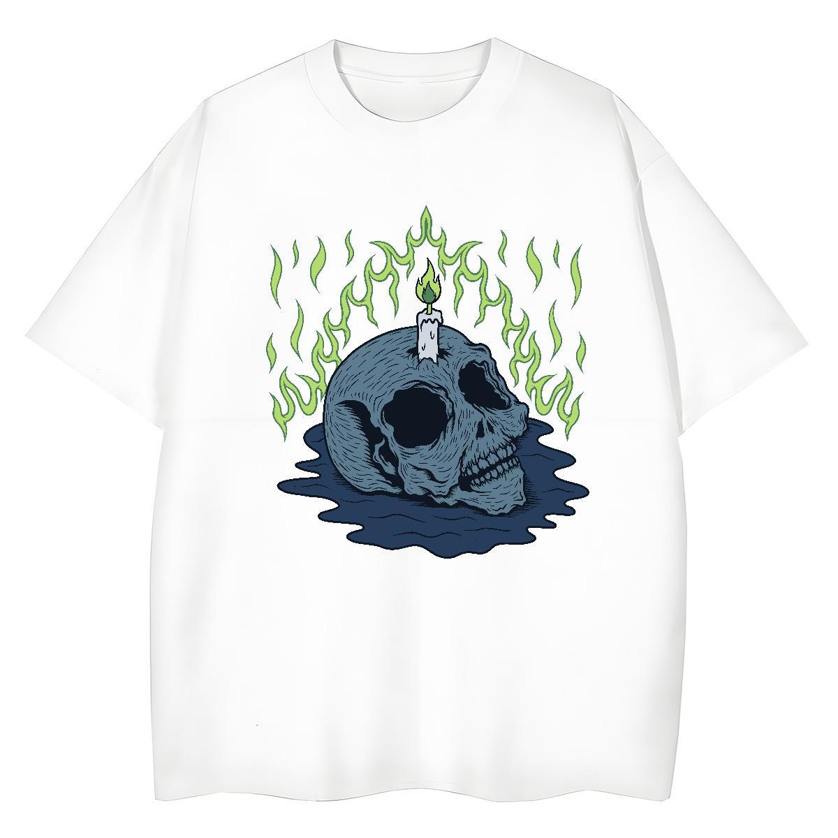 Stylist Women T Shirts 100% Cotton 230g Comfortable Spring Summer skull Couples T Shirts 5A Anime Oversized Top Shirts