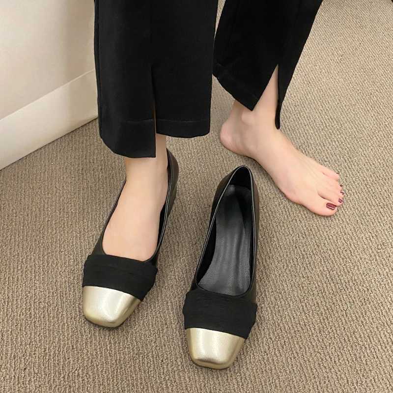 French Fashion High Heel Mary Jean Sandals Womens Shoes Popular In Spring 2024 Skirts Thick Heel Black Gold Sandals WomanLX241014