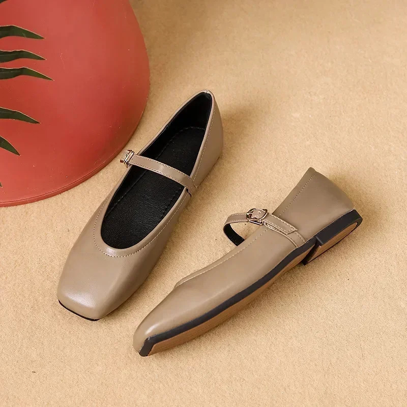 2025 new Women Flats Fashion Square Toe Shallow Mary Jane Soft Casual Ballet Sgback Shoes atillas Mujer 241014