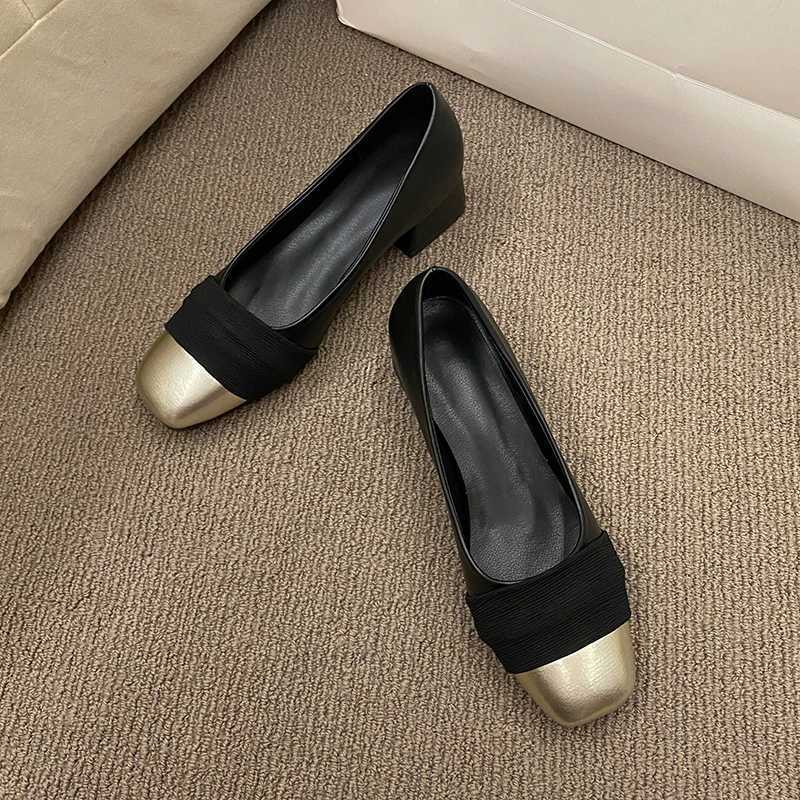 French Fashion High Heel Mary Jean Sandals Womens Shoes Popular In Spring 2024 Skirts Thick Heel Black Gold Sandals WomanLX241014