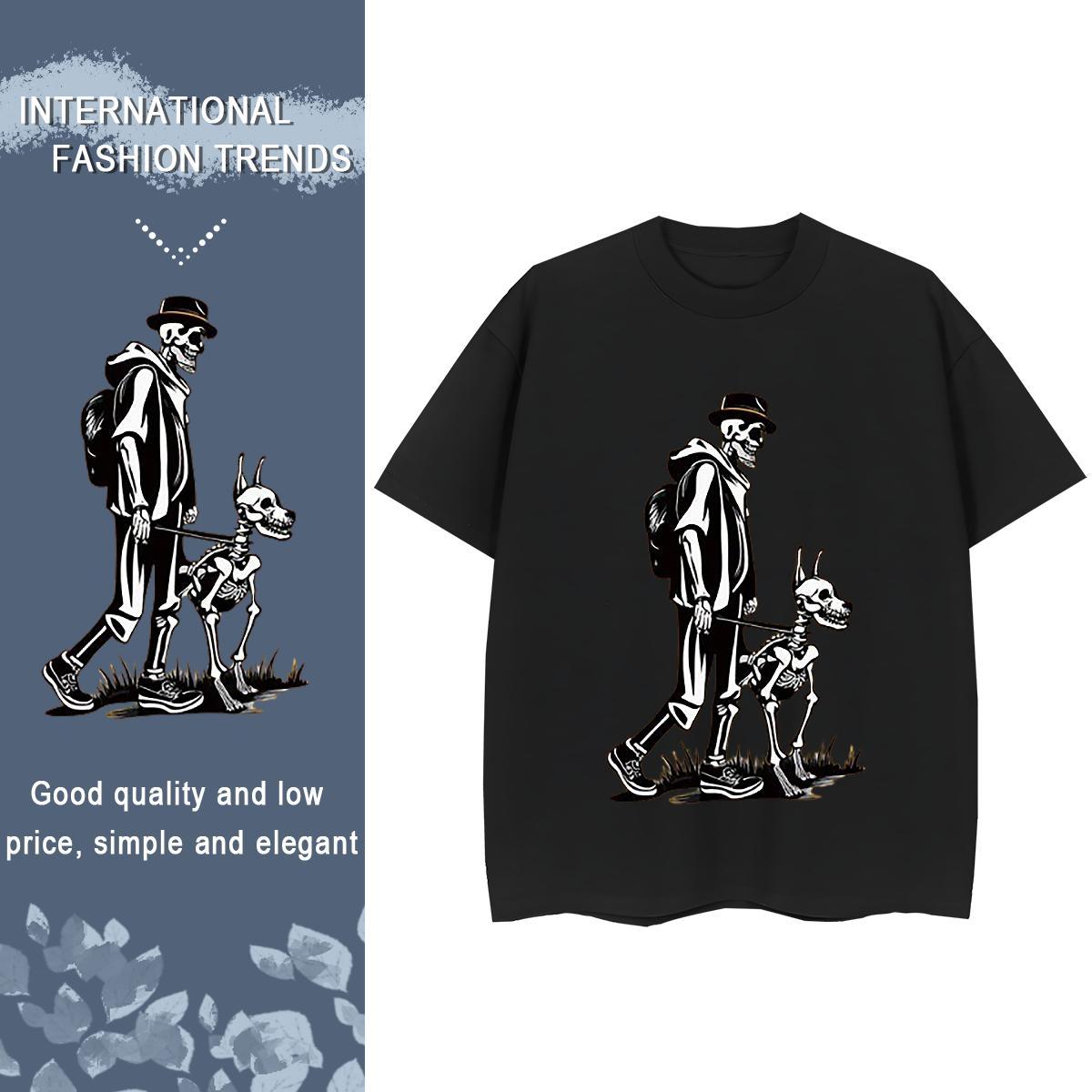 Custom Womens T Shirts 230g 100% Cotton Short sleeve Soft Casual Daily Wear skull Women Tshirts Designer Nice DIY Printed Tops Shirt