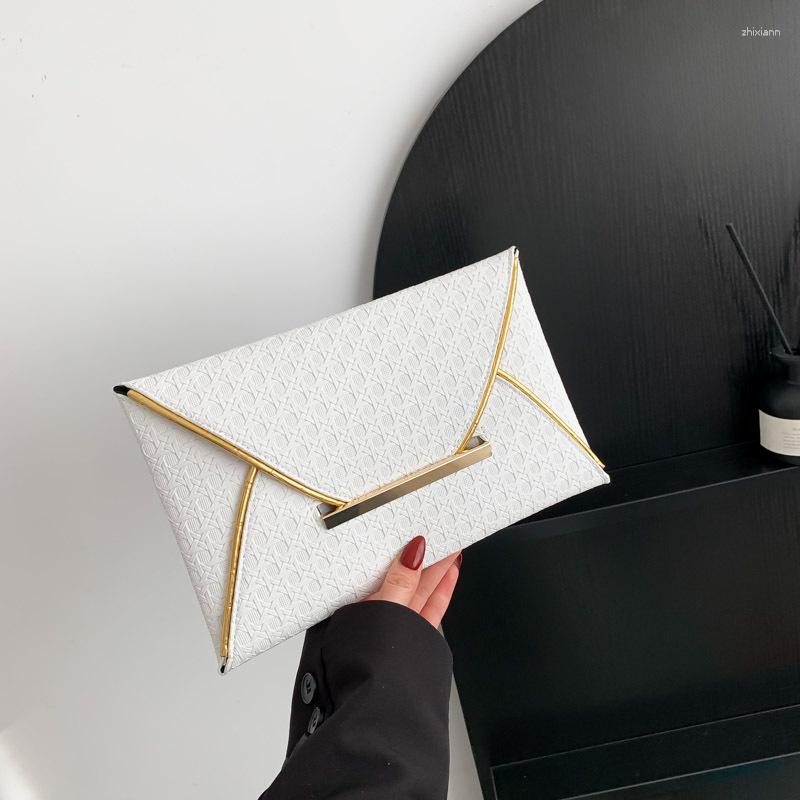 Clutch Bags European And American Fashion Pull Style Envelope Bag 2024 Solid Color Casual Simple Western Small Square