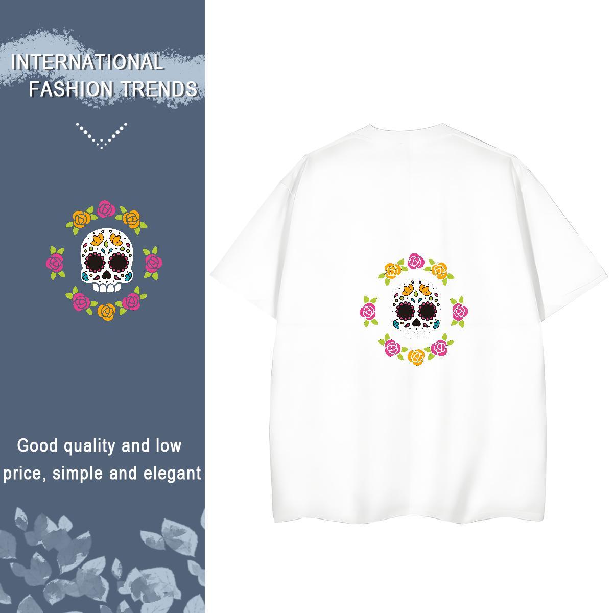 Designer T-Shirts 100% Cotton 230g Short sleeve Soft Casual skull Unisex Tshirts Nice Graphic Clothings