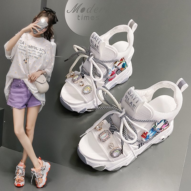 Summer Women Platform Sandals Chunky Wedges Shoes For Woman 2023 Designers Brand Sports Casual Fashion 8cm High Gladiator Sandal
