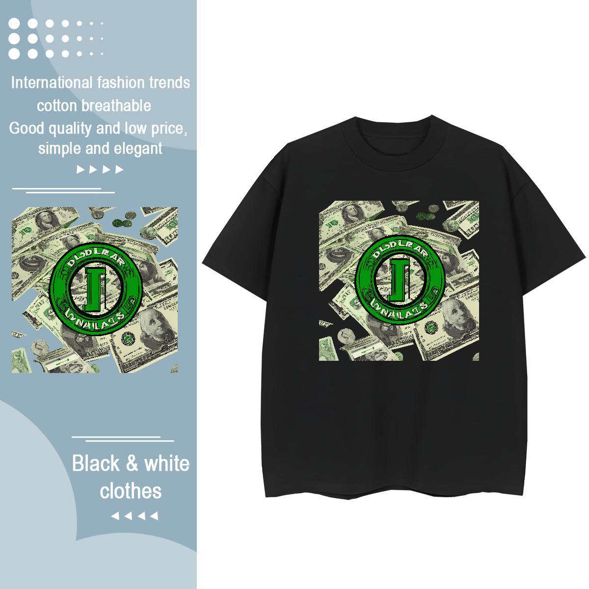 Brand Women T Shirts 100% Cotton 230g Breathable Crew Neck Spring Summer money Womens Tshirts Loose fit DIY Anime Printed Top Shirts