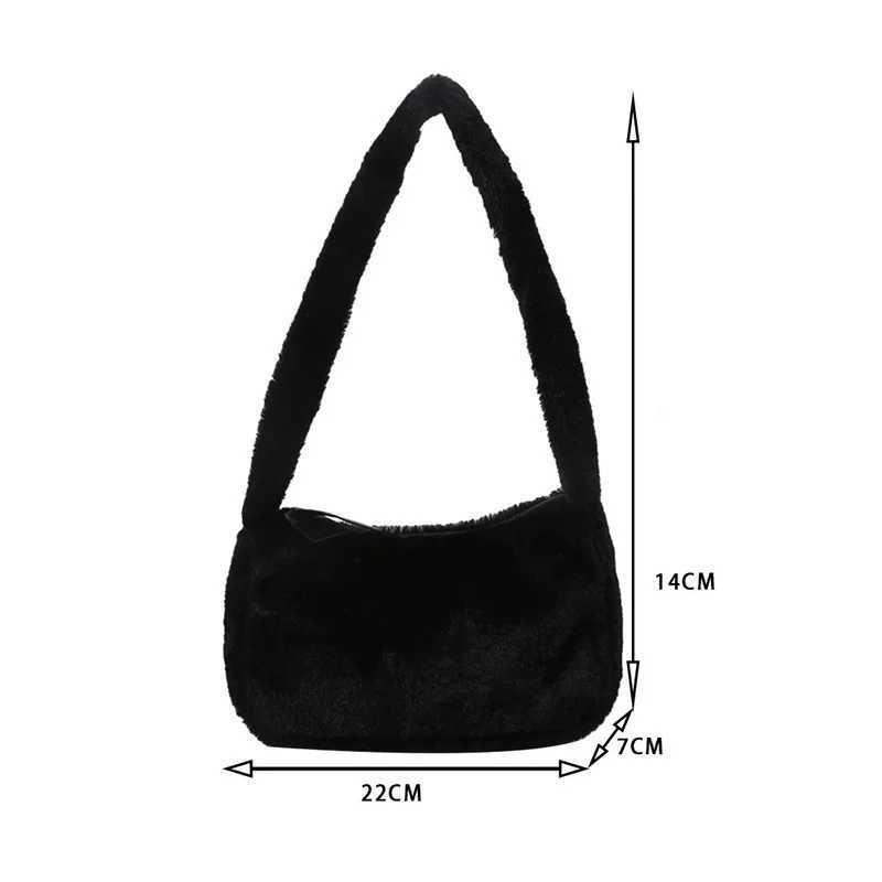 Fashionable new plush fluffy shoulder cross body handbag retro womens solid color bottom bag portable square travel street wallet M241014