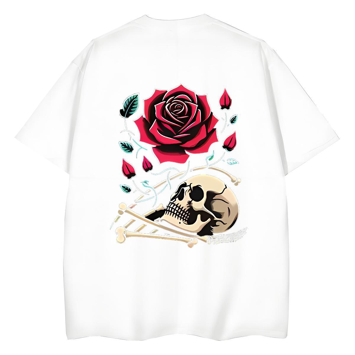 Custom Women T Shirts 100% Cotton 230g Round Neck Short Sleeve Casual skull Woman Tshirt Loose fit Anime Oversized Wear
