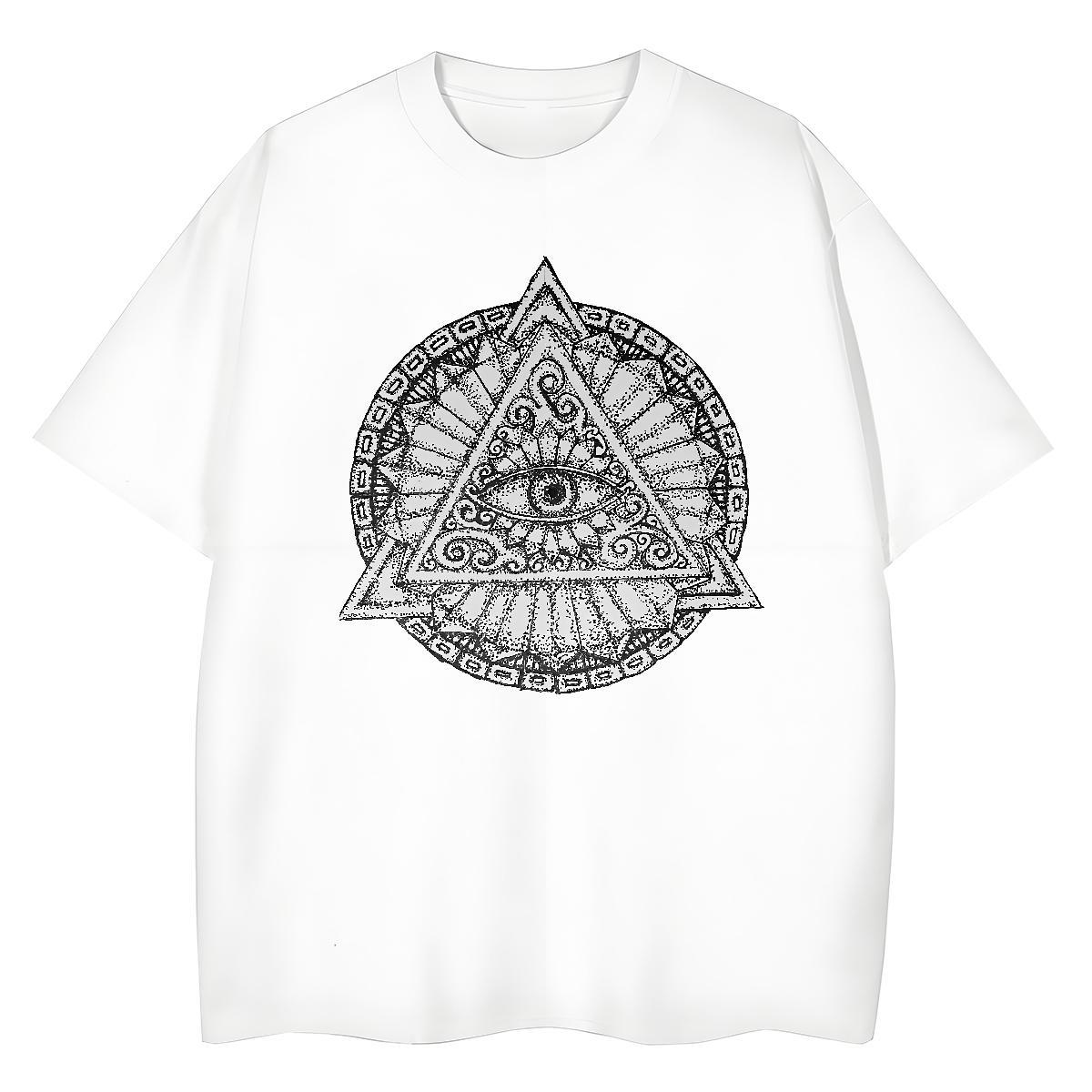 Custom T shirt 230g Cotton Round Neck Short Sleeve Home Outdoor eye of the devil Woman Tshirt Nice Cartoon Floral Printing Tshirts