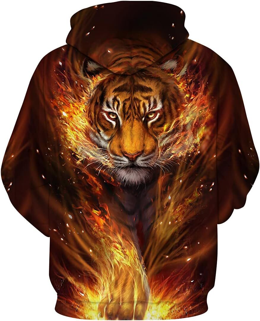 Hoodie for Mens Womens Unisex Mens 3D Printed Novelty Pattern Hoodies Tiger Hoodie Pullover Sweatshirt Graphic Trendy Fashion