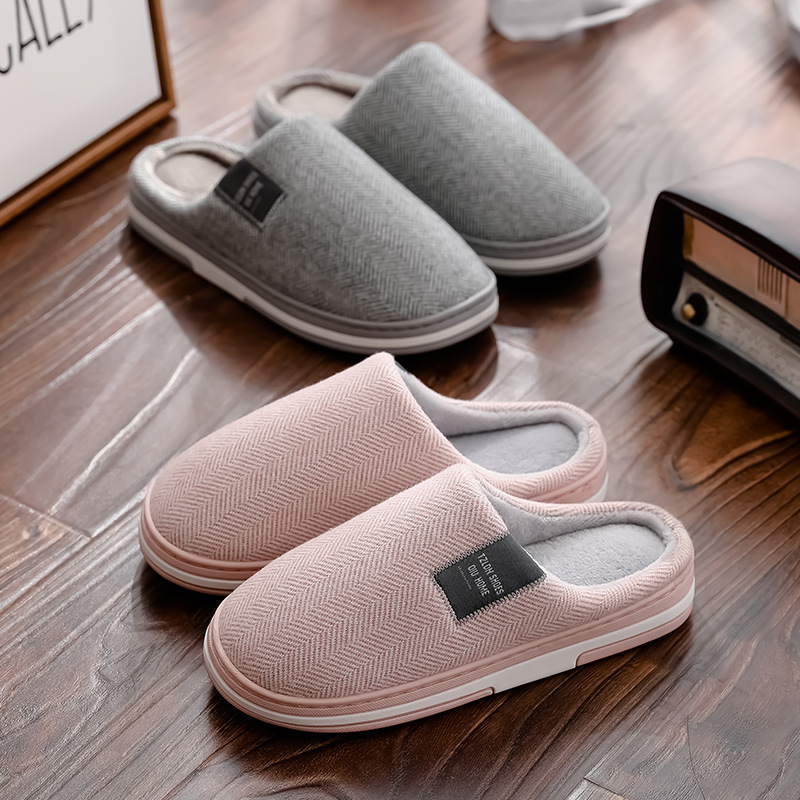 Men's and Women's Cotton House Shoes - Warm Winter Home Footwear with Anti-Skid Design Slippers