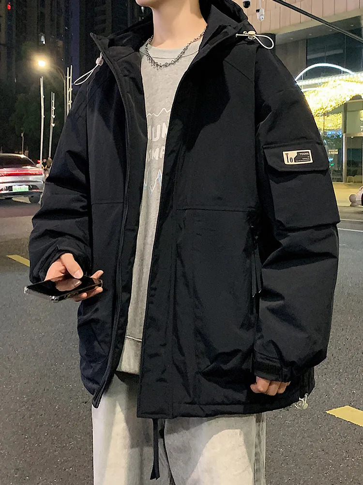 Winter Mens Parkas Korean Fashion Hooded Windproof Pad Jacket for Men and Women Thick Warm Jacket 241007