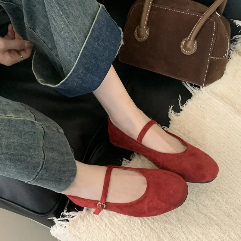 Autumn Women Fashion Round Toe Slip on Ladies Elegant New Mary Jane Soft Flat Heel Ballerinas Shoes 241014