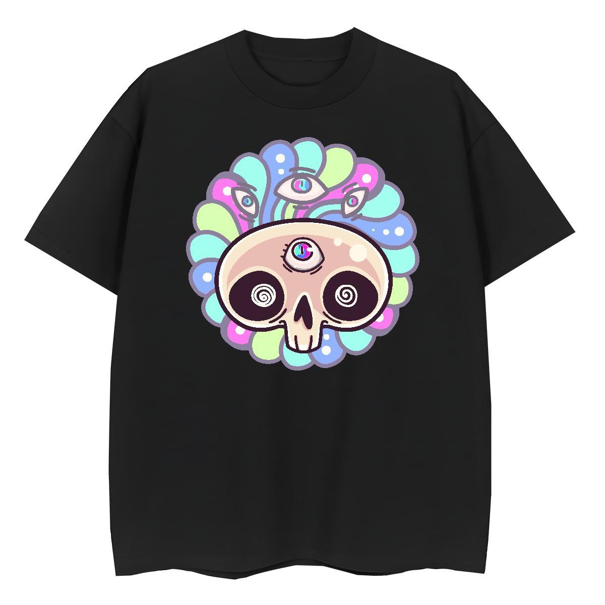 2024 DIY T shirt 230g Cotton Breathable Crew Neck Sports Casual skull Womens Tshirts High quality Plus Size Custom Wear