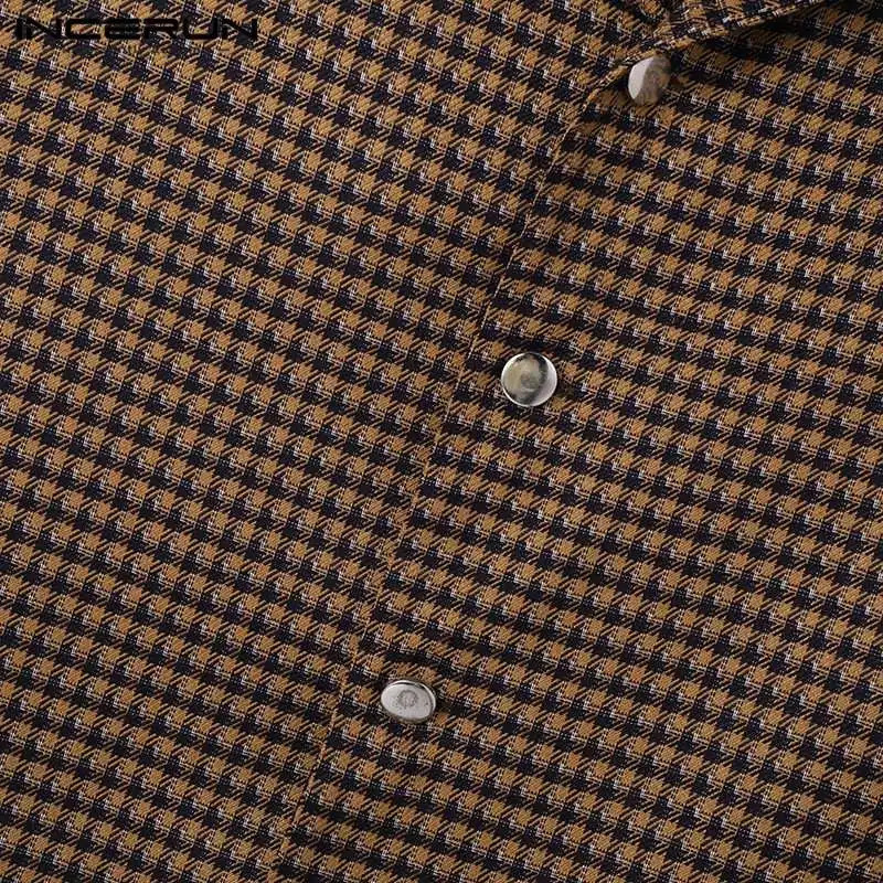 2024 Mens Jackets Plaid Lapel Long Sleeve Button Fashion Casual Male Crop Coats Spring Streetwear Thin Jackets S-5XL INCERUN 241011