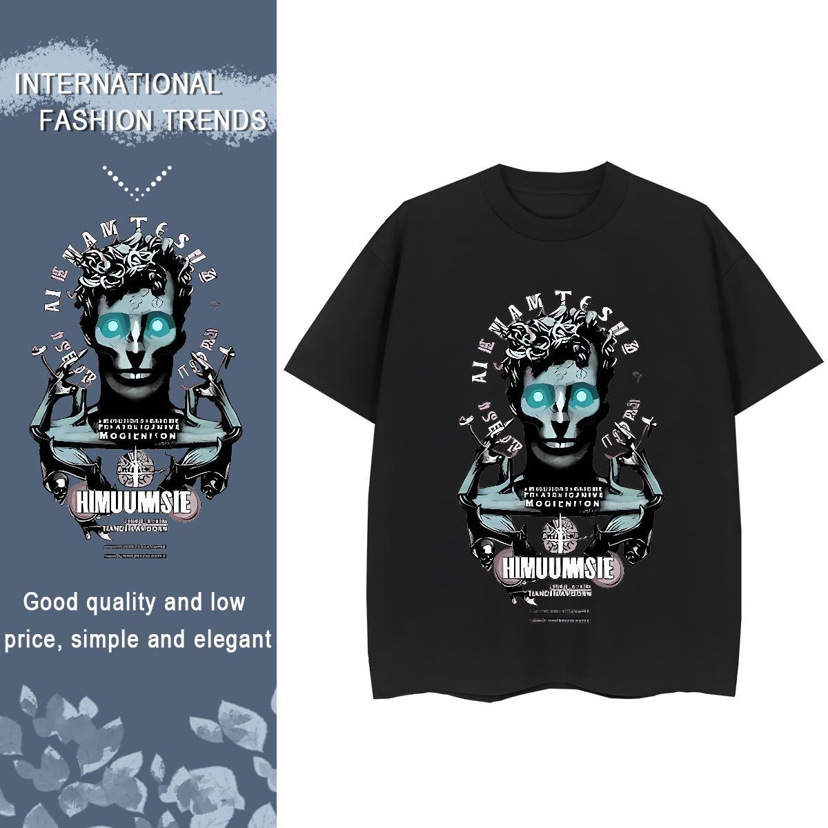 Custom T shirt 230g Cotton Round Neck Short Sleeve Casual Sport portrait Lady T shirt Free Shipping Cartoon Anime Clothes