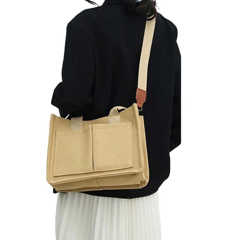 Canvas cross body bag handbag large capacity school backpack womens shoulder bag M241014