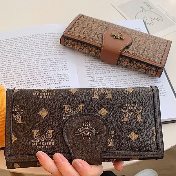 Women's 2024 New Style Designer Wallet Large Capacity Long Bee High Appearance Short Multi Card Handbag